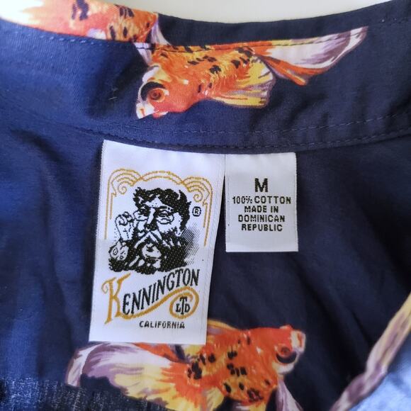 Kennington | Gold Fish Print Button Up Shirt - Picture 8 of 8